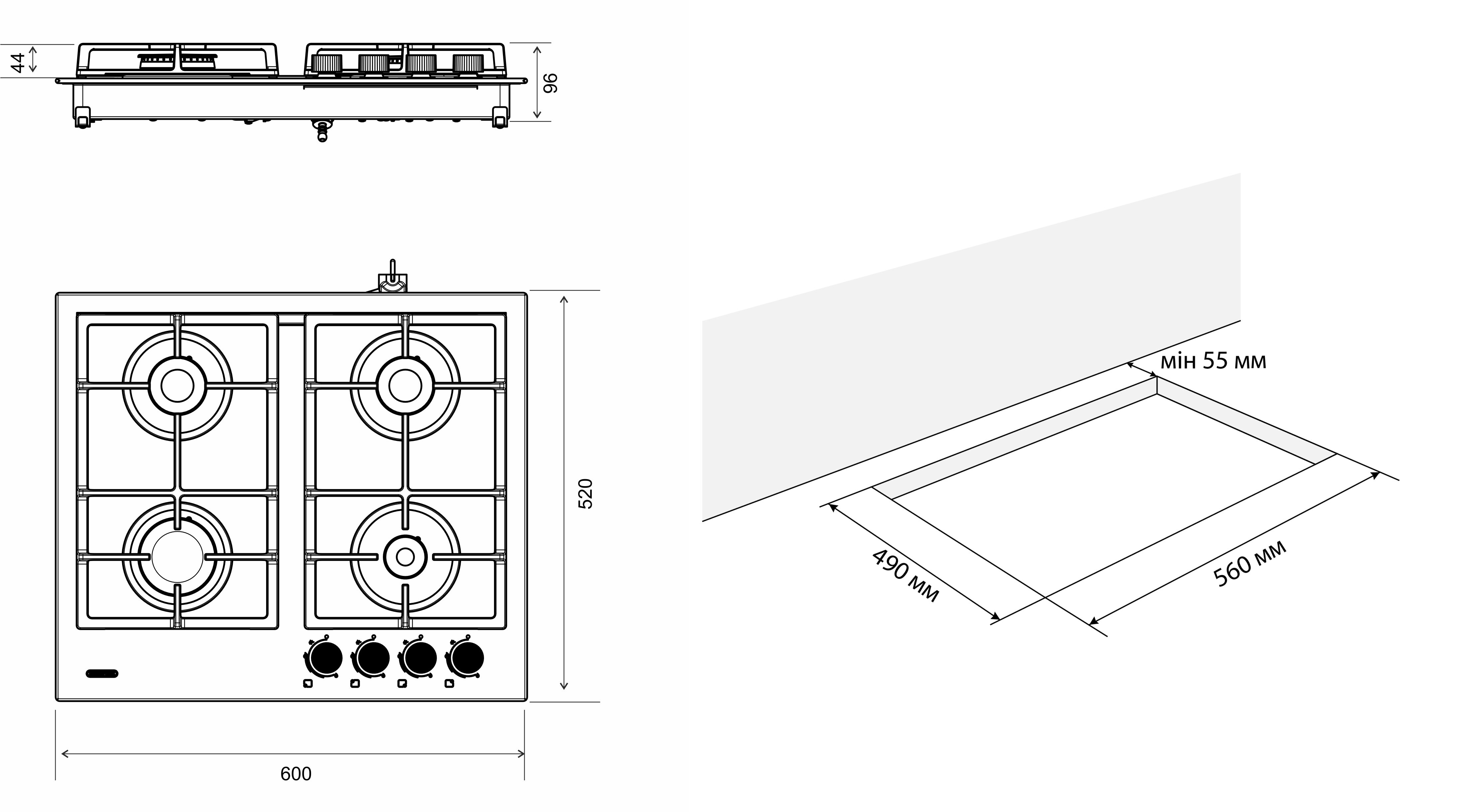 INGA 60 WH CF креслення