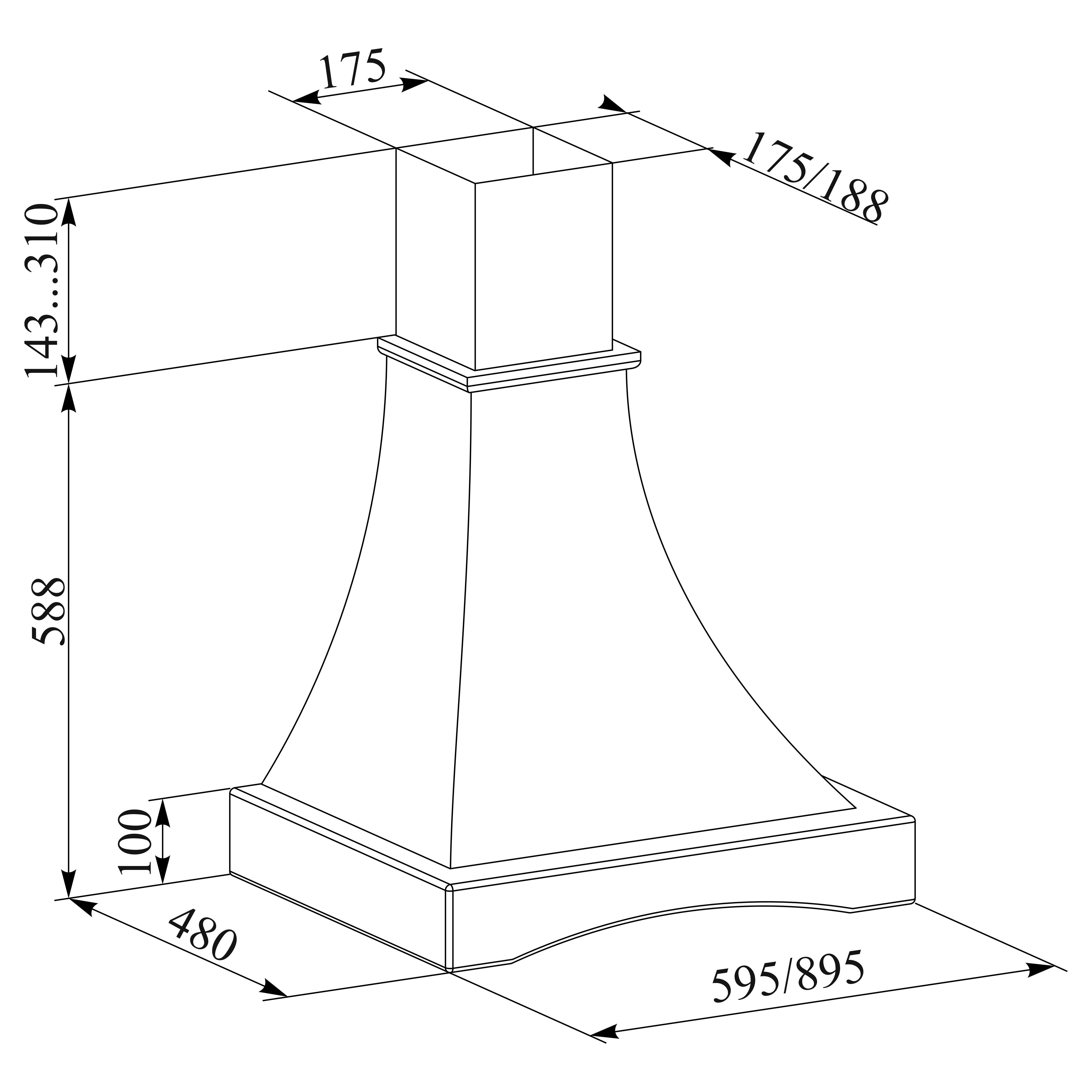 Piano H 1000 60 N креслення