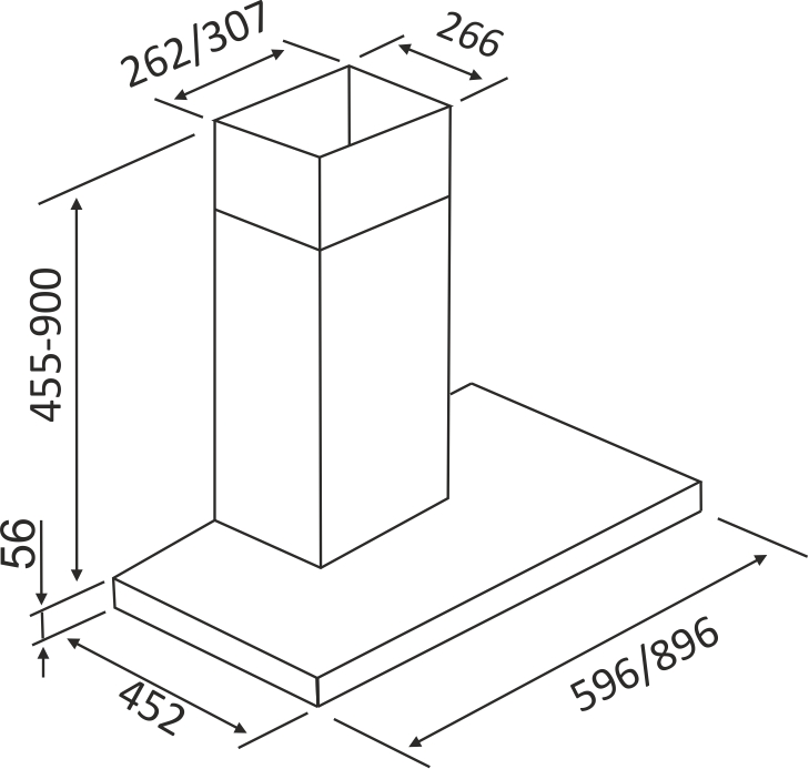 Quarta H 750 60 M BL креслення