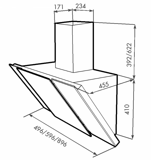 Vesta A 1000 60 BL креслення